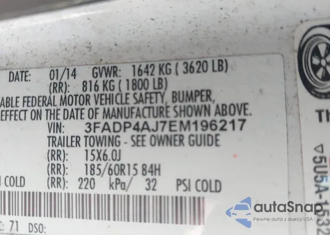 2014 Ford Fiesta S from USA, damaged, VIN 3FADP4AJ7EM196217